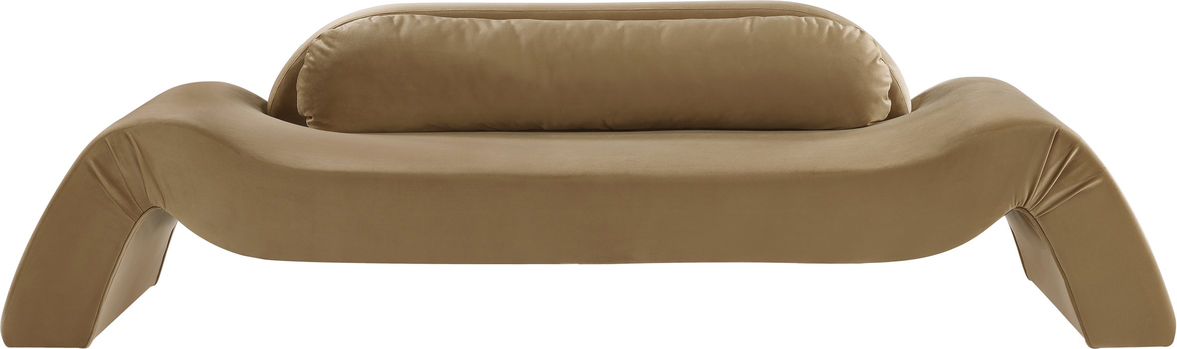 Meridian Furniture - Austin 107" Saddle Velvet Upholstered Sofa - 44008Saddle-S - GreatFurnitureDeal