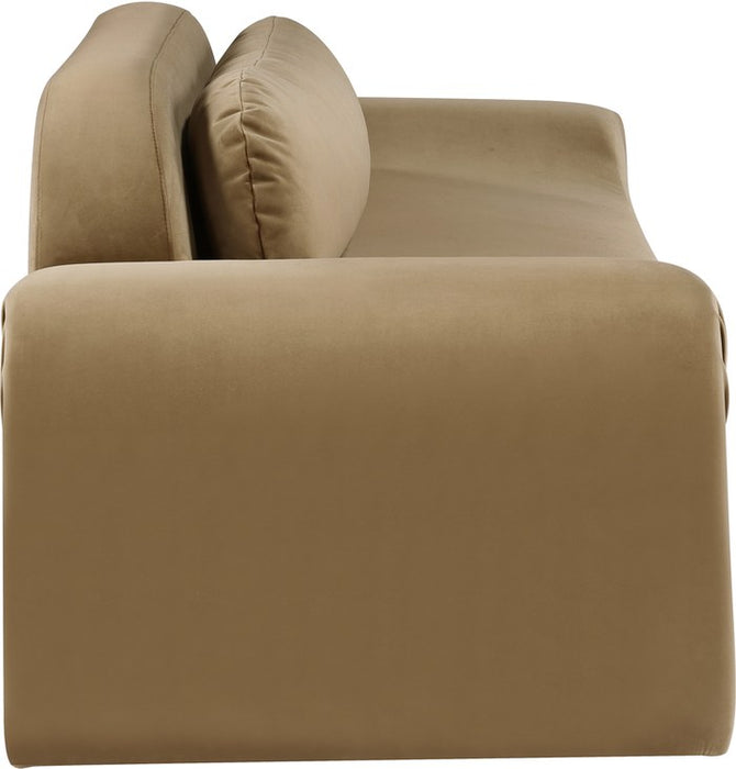 Meridian Furniture - Austin 107" Saddle Velvet Upholstered Sofa - 44008Saddle-S - GreatFurnitureDeal