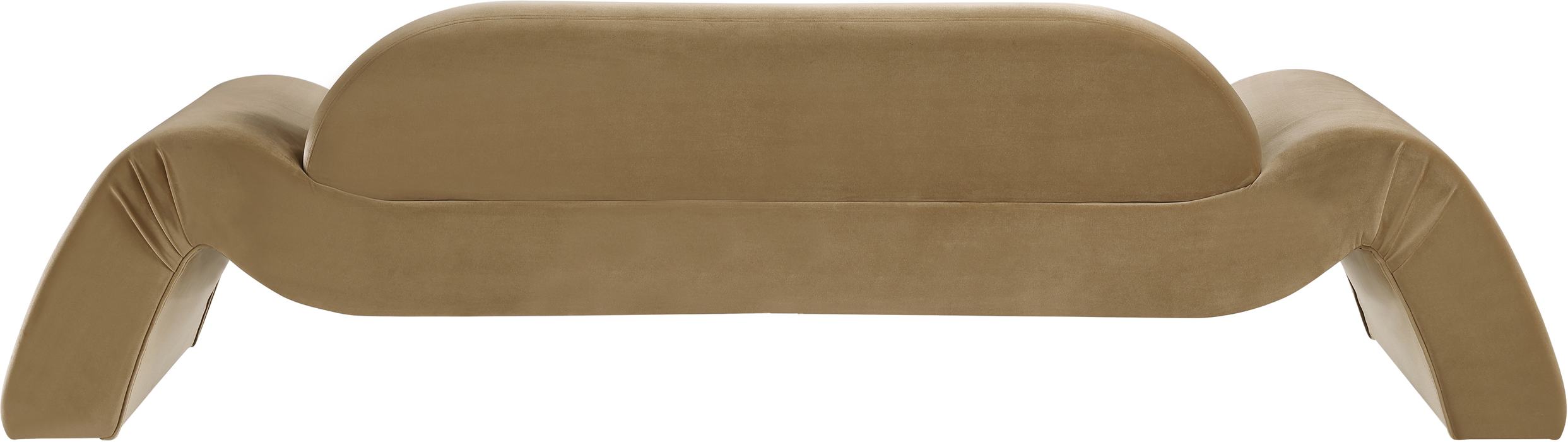 Meridian Furniture - Austin 107" Saddle Velvet Upholstered Sofa - 44008Saddle-S - GreatFurnitureDeal