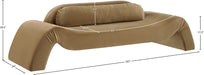 Meridian Furniture - Austin 107" Saddle Velvet Upholstered Sofa - 44008Saddle-S - GreatFurnitureDeal