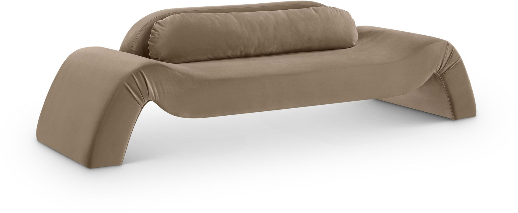Meridian Furniture - Austin 107" Taupe Velvet Upholstered Sofa - 44008Taupe-S - GreatFurnitureDeal