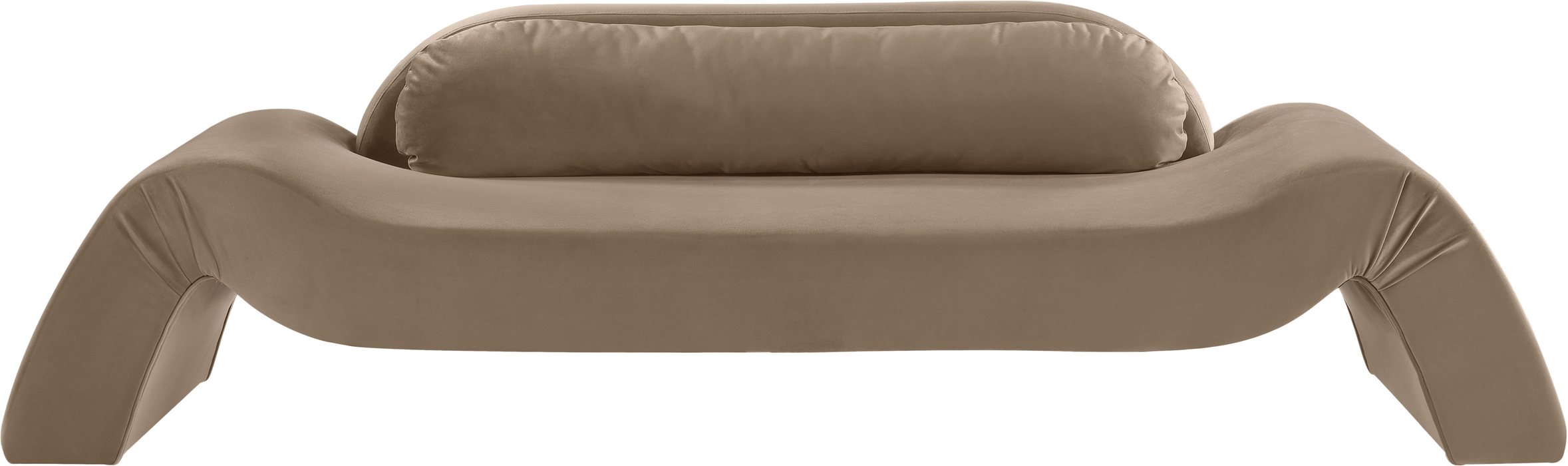 Meridian Furniture - Austin 107" Taupe Velvet Upholstered Sofa - 44008Taupe-S - GreatFurnitureDeal