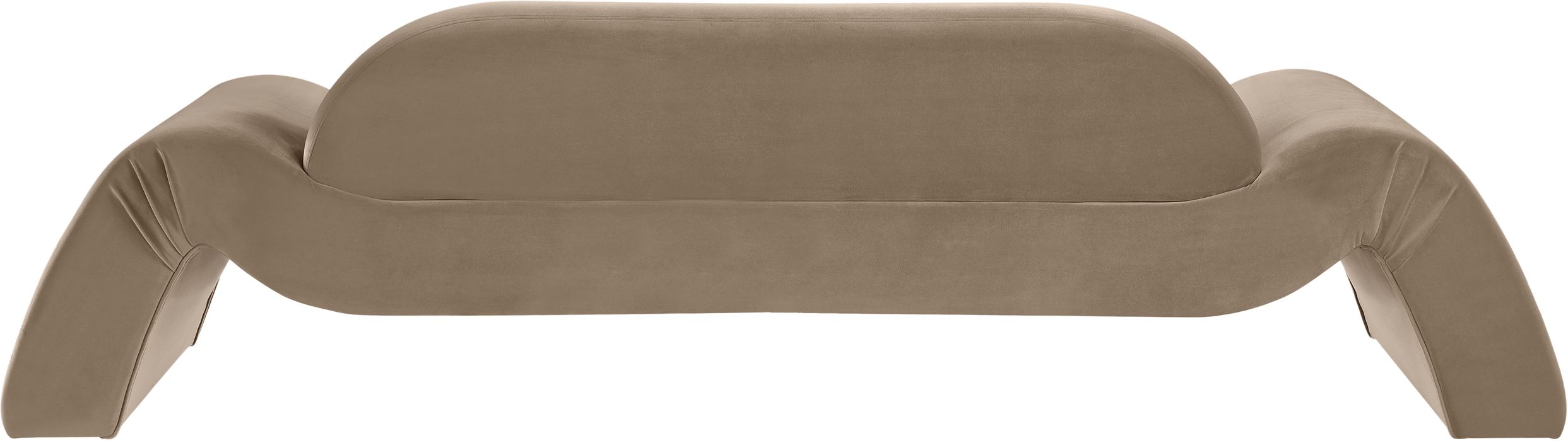 Meridian Furniture - Austin 107" Taupe Velvet Upholstered Sofa - 44008Taupe-S - GreatFurnitureDeal