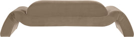 Meridian Furniture - Austin 107" Taupe Velvet Upholstered Sofa - 44008Taupe-S - GreatFurnitureDeal