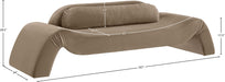 Meridian Furniture - Austin 107" Taupe Velvet Upholstered Sofa - 44008Taupe-S - GreatFurnitureDeal