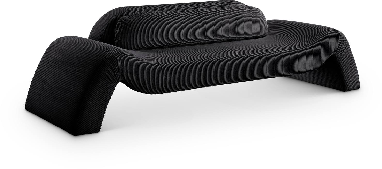 Meridian Furniture - Austin 107" Black Corduroy Upholstered Sofa - 44009Black-S - GreatFurnitureDeal