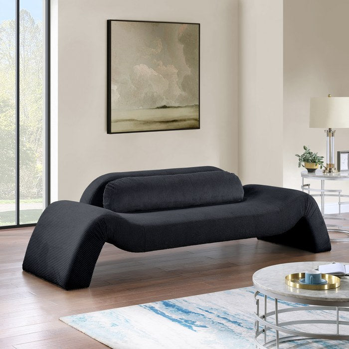 Meridian Furniture - Austin 107" Black Corduroy Upholstered Sofa - 44009Black-S - GreatFurnitureDeal