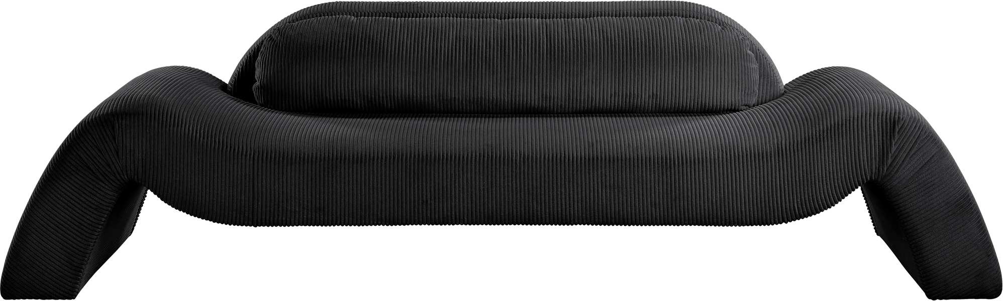Meridian Furniture - Austin 107" Black Corduroy Upholstered Sofa - 44009Black-S - GreatFurnitureDeal