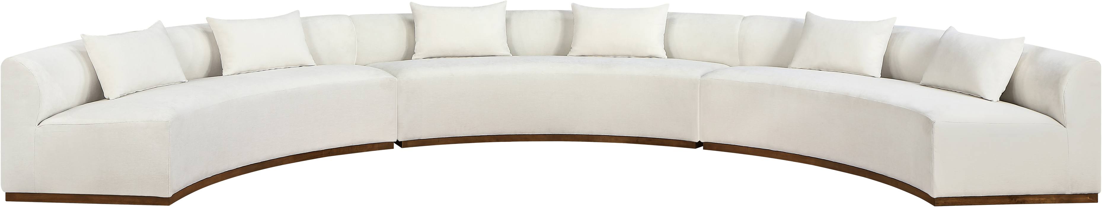 Meridian Furniture - Avanti 221.25" Cream Chenille Fabric Upholstered 3pc. Sectional - 44016Cream-S-3PC - GreatFurnitureDeal