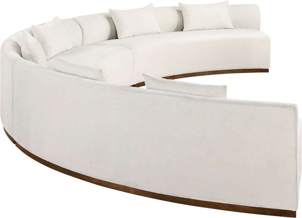 Meridian Furniture - Avanti 221.25" Cream Chenille Fabric Upholstered 3pc. Sectional - 44016Cream-S-3PC - GreatFurnitureDeal