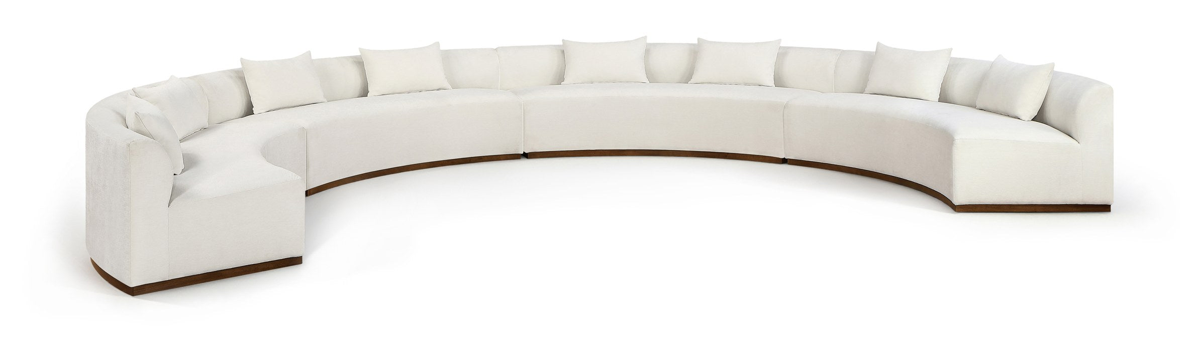 Meridian Furniture - Avanti 225.25" Cream Chenille Fabric Upholstered 4pc. Sectional - 44016Cream-S-4PC - GreatFurnitureDeal