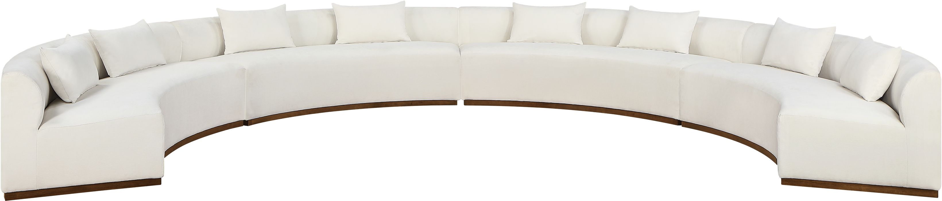 Meridian Furniture - Avanti 225.25" Cream Chenille Fabric Upholstered 4pc. Sectional - 44016Cream-S-4PC - GreatFurnitureDeal