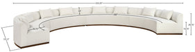 Meridian Furniture - Avanti 225.25" Cream Chenille Fabric Upholstered 4pc. Sectional - 44016Cream-S-4PC - GreatFurnitureDeal