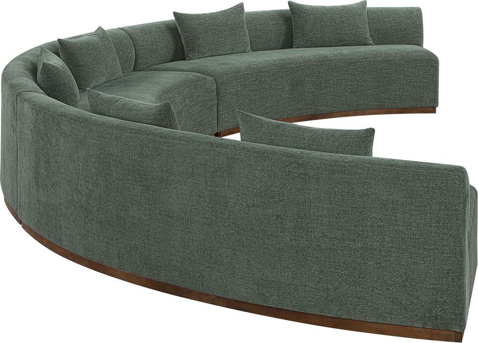 Meridian Furniture - Avanti 221.25" Olive Chenille Fabric Upholstered 3pc. Sectional - 44016Olive-S-3PC - GreatFurnitureDeal