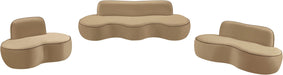 Meridian Furniture - Swerve 77" Beige Velvet Upholstered Loveseat - 44021Beige-L - GreatFurnitureDeal