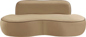 Meridian Furniture - Swerve 77" Beige Velvet Upholstered Loveseat - 44021Beige-L - GreatFurnitureDeal