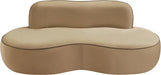 Meridian Furniture - Swerve 77" Beige Velvet Upholstered Loveseat - 44021Beige-L - GreatFurnitureDeal