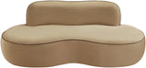 Meridian Furniture - Swerve 77" Beige Velvet Upholstered Loveseat - 44021Beige-L - GreatFurnitureDeal