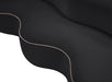 Meridian Furniture - Swerve 100" Black Velvet Upholstered Sofa - 44021Black-S - GreatFurnitureDeal