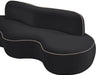 Meridian Furniture - Swerve 100" Black Velvet Upholstered Sofa - 44021Black-S - GreatFurnitureDeal