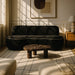 Meridian Furniture - Swerve 100" Black Velvet Upholstered Sofa - 44021Black-S - GreatFurnitureDeal