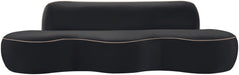 Meridian Furniture - Swerve 100" Black Velvet Upholstered Sofa - 44021Black-S - GreatFurnitureDeal