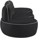 Meridian Furniture - Swerve 100" Black Velvet Upholstered Sofa - 44021Black-S - GreatFurnitureDeal