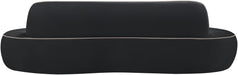 Meridian Furniture - Swerve 100" Black Velvet Upholstered Sofa - 44021Black-S - GreatFurnitureDeal