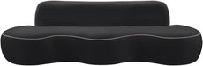 Meridian Furniture - Swerve 100" Black Velvet Upholstered Sofa - 44021Black-S - GreatFurnitureDeal