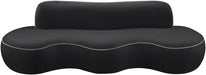 Meridian Furniture - Swerve 100" Black Velvet Upholstered Sofa - 44021Black-S - GreatFurnitureDeal