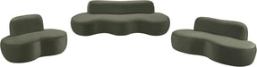 Meridian Furniture - Swerve 77" Green Velvet Upholstered Loveseat - 44021Green-L - GreatFurnitureDeal