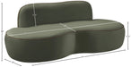 Meridian Furniture - Swerve 77" Green Velvet Upholstered Loveseat - 44021Green-L - GreatFurnitureDeal