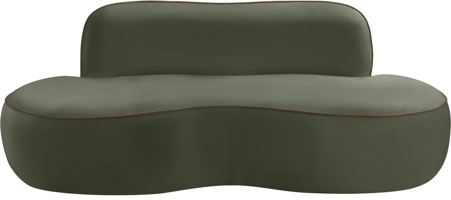 Meridian Furniture - Swerve 77" Green Velvet Upholstered Loveseat - 44021Green-L - GreatFurnitureDeal