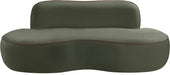 Meridian Furniture - Swerve 77" Green Velvet Upholstered Loveseat - 44021Green-L - GreatFurnitureDeal