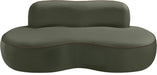 Meridian Furniture - Swerve 77" Green Velvet Upholstered Loveseat - 44021Green-L - GreatFurnitureDeal