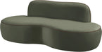 Meridian Furniture - Swerve 77" Green Velvet Upholstered Loveseat - 44021Green-L - GreatFurnitureDeal