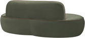 Meridian Furniture - Swerve 77" Green Velvet Upholstered Loveseat - 44021Green-L - GreatFurnitureDeal
