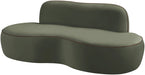 Meridian Furniture - Swerve 77" Green Velvet Upholstered Loveseat - 44021Green-L - GreatFurnitureDeal