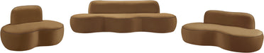 Meridian Furniture - Swerve 77" Saddle Velvet Upholstered Loveseat - 44021Saddle-L - GreatFurnitureDeal