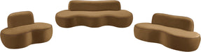 Meridian Furniture - Swerve 77" Saddle Velvet Upholstered Loveseat - 44021Saddle-L - GreatFurnitureDeal