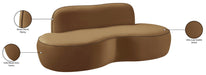 Meridian Furniture - Swerve 77" Saddle Velvet Upholstered Loveseat - 44021Saddle-L - GreatFurnitureDeal
