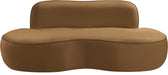 Meridian Furniture - Swerve 77" Saddle Velvet Upholstered Loveseat - 44021Saddle-L - GreatFurnitureDeal