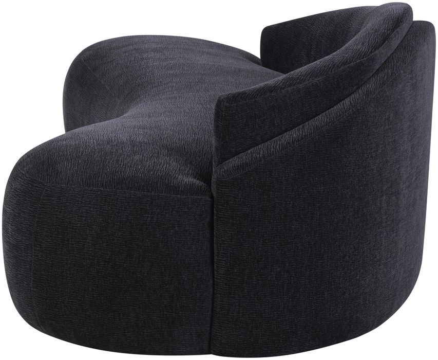 Meridian Furniture - Caspian 101" Black Chenille Fabric Upholstered Sofa - 44033Black-S - GreatFurnitureDeal
