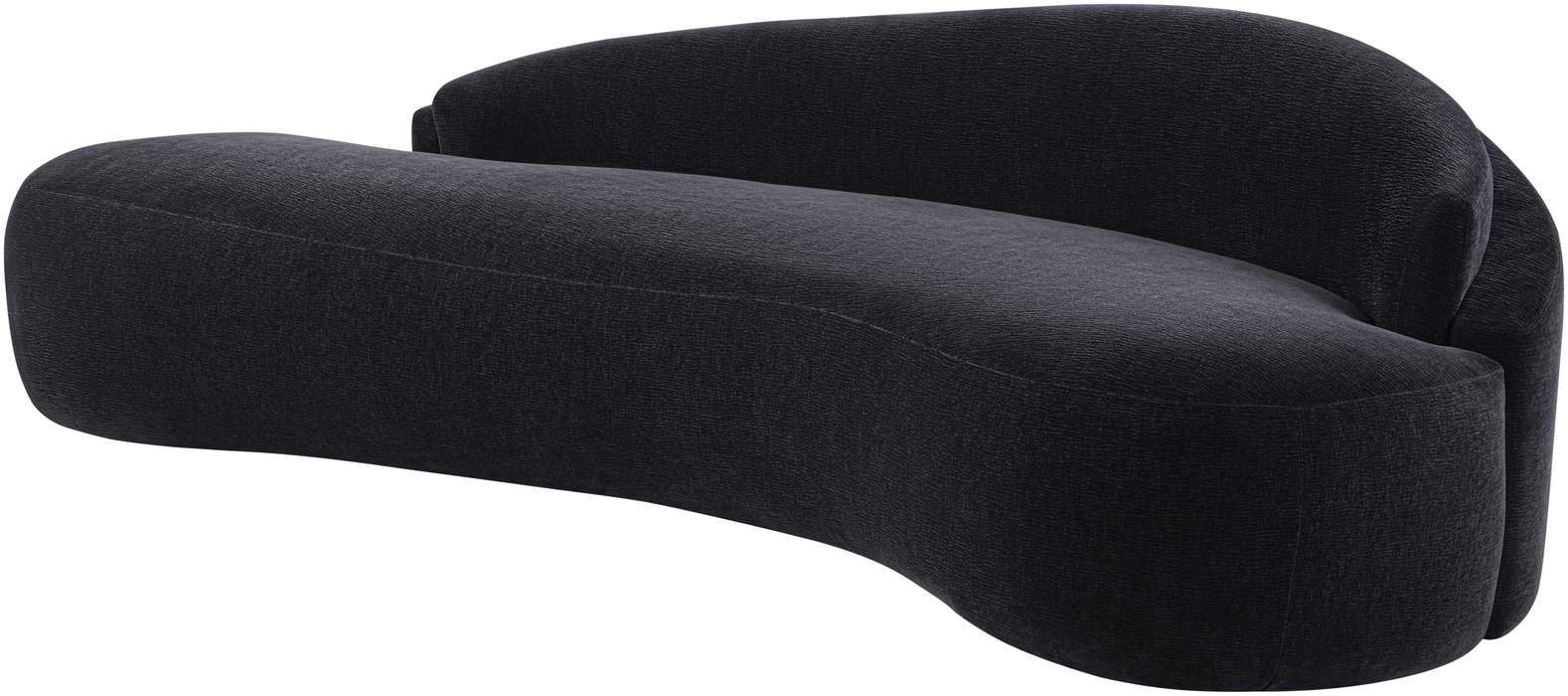 Meridian Furniture - Caspian 101" Black Chenille Fabric Upholstered Sofa - 44033Black-S - GreatFurnitureDeal