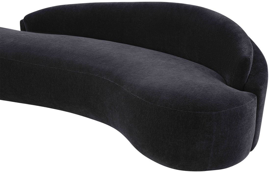 Meridian Furniture - Caspian 101" Black Chenille Fabric Upholstered Sofa - 44033Black-S - GreatFurnitureDeal