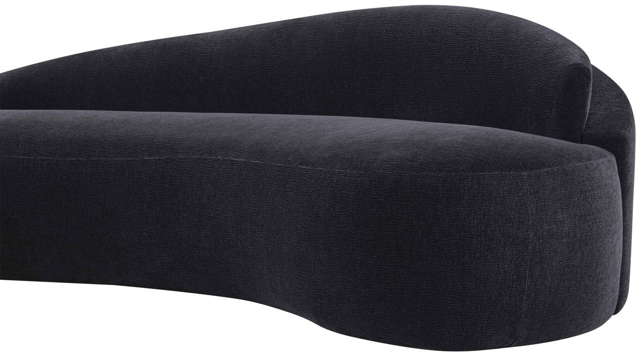 Meridian Furniture - Caspian 101" Black Chenille Fabric Upholstered Sofa - 44033Black-S - GreatFurnitureDeal