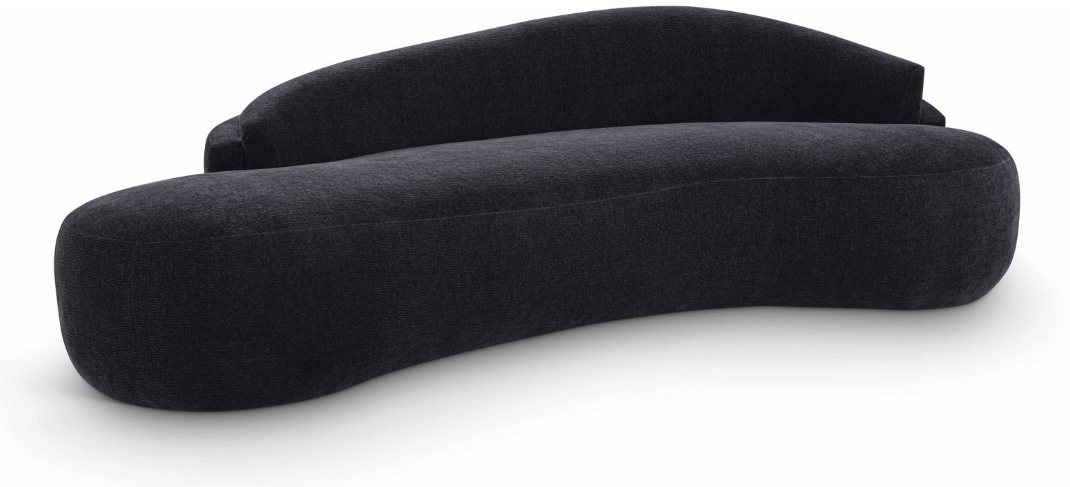 Meridian Furniture - Caspian 101" Black Chenille Fabric Upholstered Sofa - 44033Black-S - GreatFurnitureDeal