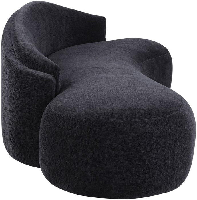 Meridian Furniture - Caspian 101" Black Chenille Fabric Upholstered Sofa - 44033Black-S - GreatFurnitureDeal