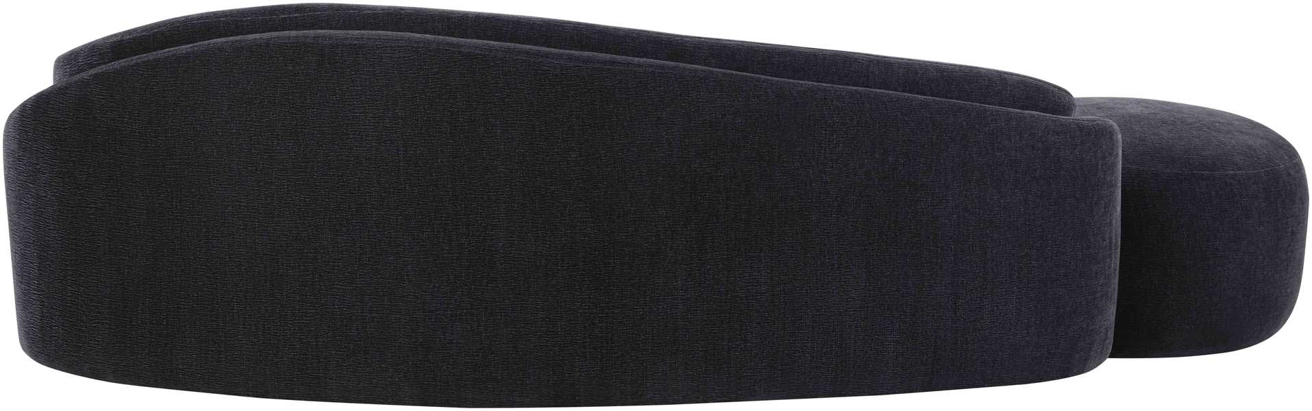 Meridian Furniture - Caspian 101" Black Chenille Fabric Upholstered Sofa - 44033Black-S - GreatFurnitureDeal