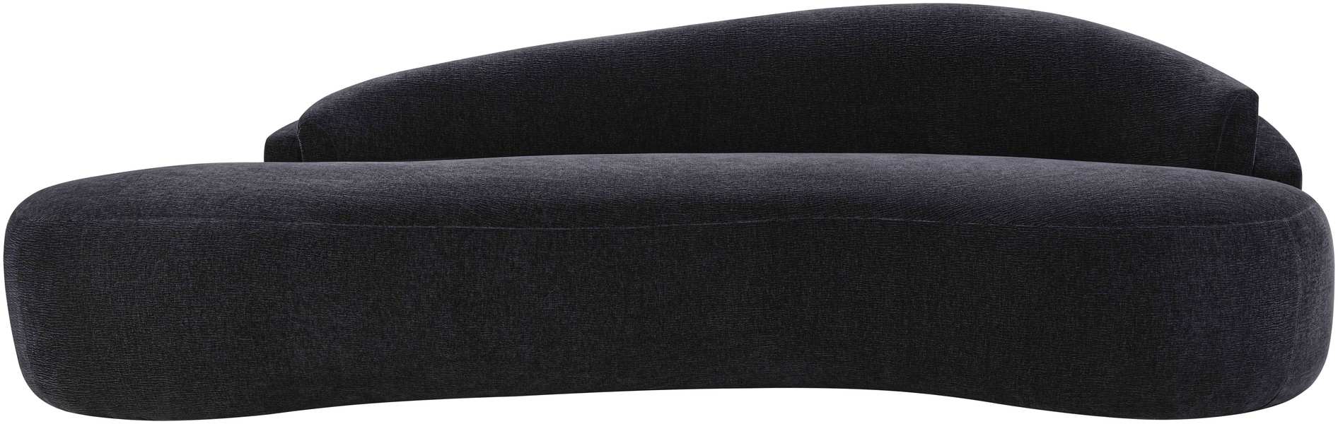 Meridian Furniture - Caspian 101" Black Chenille Fabric Upholstered Sofa - 44033Black-S - GreatFurnitureDeal